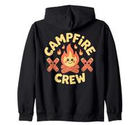 Campfire Crew Camp Fire Graphic, Outdoor Adventure Design Zip Hoodie