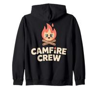 Campfire Crew Camp Fire Graphic, Outdoor Adventure Design Zip Hoodie
