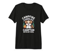 Campfire Cuddles with My Dog Camping Lover Premium T-Shirt
