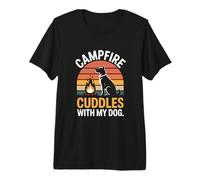 Campfire Cuddles with My Dog Camping Lover Premium T-Shirt