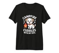 Campfire Cuddles with My Dog Camping Lover Premium T-Shirt