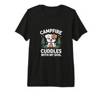 Campfire Cuddles with My Dog Camping Lover Premium T-Shirt