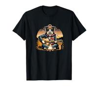 Campfire Dog Playing Guitar Cozy Camping Night T-Shirt