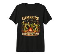 Campfire Drinking Team Gnomes Goblins Beer Vintage Camping Premium T-Shirt