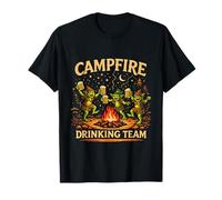 Campfire Drinking Team Gnomes Goblins Beer Vintage Camping T-Shirt