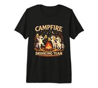 Campfire Drinking Team Unicorns Beer Vintage Camping Trip Premium T-Shirt
