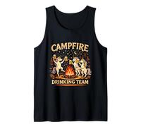 Campfire Drinking Team Unicorns Beer Vintage Camping Trip Tank Top