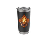Campfire Fleur-De-Lis Abstract Scouting Logo Art Stainless Steel Insulated Tumbler