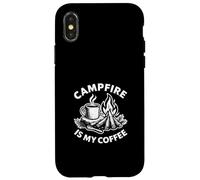Campfire Is My Coffee Funny Bushcraft Camping Morning Ritual Case for iPhone X/XS