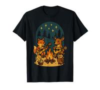 Campfire Jam with Fox Deer Bunny Owl Night T-Shirt