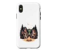 Campfire Knitting Friends Bigfoot Alien Bear Case for iPhone X/XS