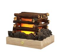 Campfire Night Light | USB Rechargeable Bonfire Lamp 3 Modes Adjustable - 3D LED Fake Fire Pit Firewood Lamp, Small Electric Faux Fireplace Logs Night Lights for Christmas