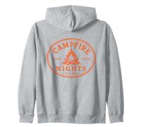 Campfire Nights Club Camping Life Outdoor Summer Zip Hoodie