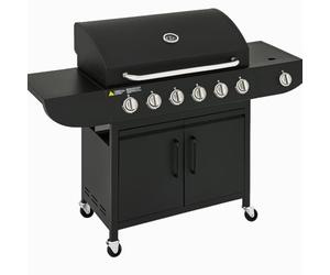Campfire Original 7 Gas Burner 6+1 Garden Grill, Steel Warming Rack, Side-Burner, Storage & Built-in Temperature Gauge for Home Garden Party Outdoor Cooking