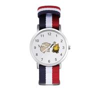 Campfire Pig Sport Watch for Men Women Nylon Strap Wrist Watch Analog Quartz Watch