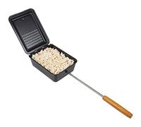 Campfire Popcorn Popper - Old Fashioned Popcorn Maker with Nonstick Finish and Extended Handle - Camping Gear by Great Northern Popcorn (Black)