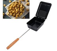 Campfire Popcorn Popper, Old Fashioned Popcorn Maker with Wood Handle Camping Gear Campfire Cooking Equipment for Home Camping Backyard