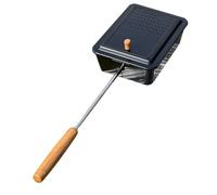 Campfire Popcorn ppper - Foldable Nonstick Maker, Sturdy Long Beech Wood Handle Pot, Portable Iron Outdoor Cooking Pans, Compact Open Fire Grilling Accessory - For Camping Picnic Travel Trips