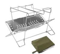 Campfire Stand - 16 Inch Blackened Steel Fire Pit Stand, Charcoal Flame Lifting , Air Circulation Burning Support, Fire Cooking Frame for Outdoor Use | Backyard Ga