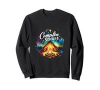 Campfire Stories Camping Tent Hiking Summer Stars Sweatshirt