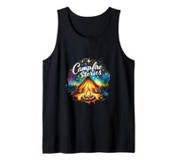 Campfire Stories Camping Tent Hiking Summer Stars Tank Top