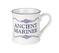Campfire Style Crew Mugs Coffee & Tea China Mug, Nautical Design White & Blue, Holds 275ml (Ancient Mariner)