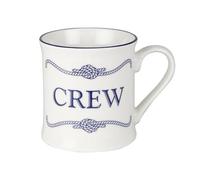 Campfire Style Crew Mugs Coffee & Tea China Mug, Nautical Design White & Blue, Holds 275ml (Crew)