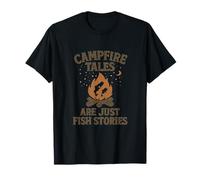 Campfire Tales are Just Fish Stories Vintage Wood Font T-Shirt