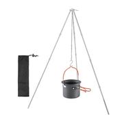 Campfire Tripod - Adjustable Chain Cooking Stand, Portable Fire Pit | Lightweight Aluminum Alloy Pot Holder For Outdoor Camping, Barbecue, And Wild Cooking, Compact Foldable Survival Equipment
