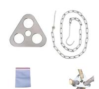 Campfire Tripod, Ultralight Campfire Cooking Tripod Kit, 30mm Large Hole Stainless Steel Hanging System, Bushcraft Survival Gear for Backpacking (Silvery)