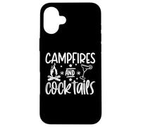 Campfires and Cocktails funny camper camping funny drinking Case for iPhone 16 Plus