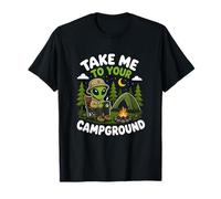 Campground Camping Campfire Camper Alien UFO Abduction T-Shirt