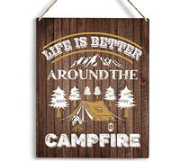 Camping Accessories Life Is Better Around The Campfire Metal Signs Camping Decor For Camper Sign For Cafes Bars Pubs Shop Wall Camping Decorations 8x12 Inch Metal Tin Signs
