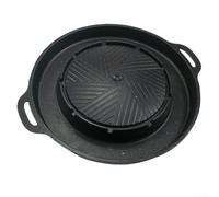 Camping Accessory Attachment for Portable Gas Cookers with BBQ Grill Plate Coating, Aluminum Round Grill Plate Featuring Grease Collection Tray