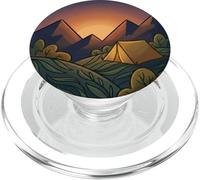Camping Adventure Outdoor Gift Sunrise Behind Mountains PopSockets PopGrip for MagSafe