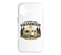 Camping And Grandkids Make Me Happy Retro Camper Case for iPhone 16 Plus