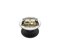 Camping And Grandkids Make Me Happy Retro Camper PopSockets Adhesive PopGrip