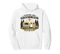 Camping And Grandkids Make Me Happy Retro Camper Pullover Hoodie