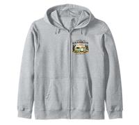 Camping And Grandkids Make Me Happy Retro Camper Zip Hoodie