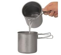 Camping and Hiking Pot - Set of 2 Stainless Steel Outdoor Cooking Pots Outdoor Survival Equipment Portable Garden Meal Prep Utensil
