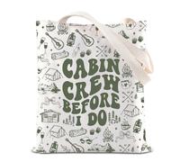 Camping and Hiking Tote Bag Camp Bachelorette Party Gift Camping Queen Handbag Adventurist Gift (Cabin Crew T CA)