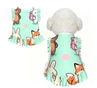 Camping animals M Pet Apparel for Small Dogs-Cute Summer Outfit for Puppy, Soft Breathable Pet Clothes for Cat