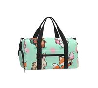Camping Animals Sports Duffel Bag with Shoe Compartment-Lightweight Gym Weekender for Men Women, Waterproof Travel Tote with Wet Pocket