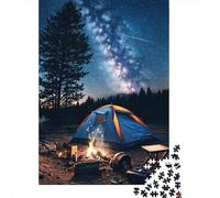 Camping at Night 1000-Piece Jigsaw Puzzle for Adults, 70x50cm/1000pcs, Smooth White Cardboard Pieces; Easy to Pause And Continue Later