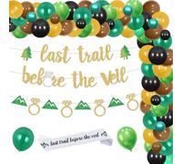 Camping Bachelorette Party Decorations,Lets Get Toasted Bachelorette Last Trail Before The Veil Bachelorette Decorations Balloons Sign Banner for Camping Themed Bridal Shower Wedding Party Supplies