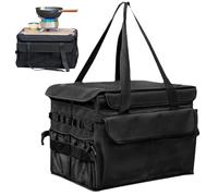Camping Bag, Tableware Organizer, 30l Size, Garden Tool Use, Side Pockets, BBQ Gear, Kitchen Storage, Outdoor Cooking, Utensil Holder, Sturdy Fabric, with Space for Camping Need
