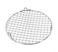 Camping BBQ Grid Net Round Stainless Steel with Legs Barbecue Tray for Use on Various Stoves Resistant and Easy to Clean (20cm)