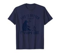 Camping Bear by the Fire Life is Better Around the Campfire T-Shirt