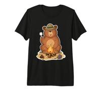 Camping Bear Forest Woods Wild Animal Outdoors Hike Premium T-Shirt