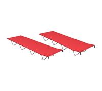 Camping Bed Red 180x60x19 cm 600D Oxford Steel Foldable Portable 2-Pack 120kg XL